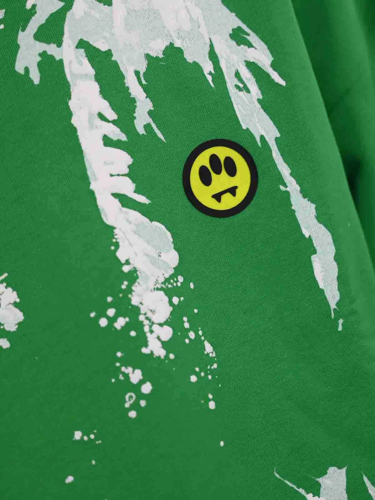 Shop Barrow Sweatshirt With Palm Tree Print In Green