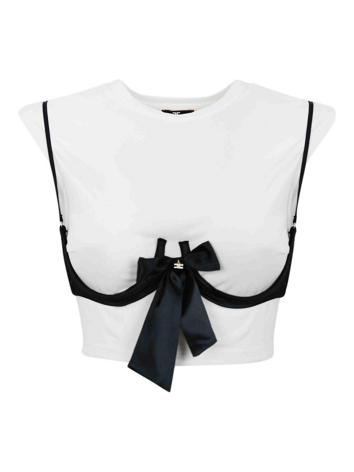 Elisabetta Franchi T-Shirt With Bra Accessory|TO01542E2392