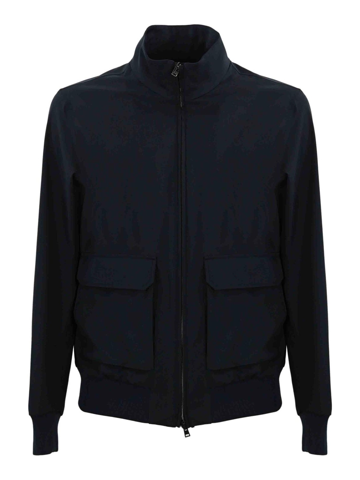 Shop Herno Storm System Wool Bomber In Blue
