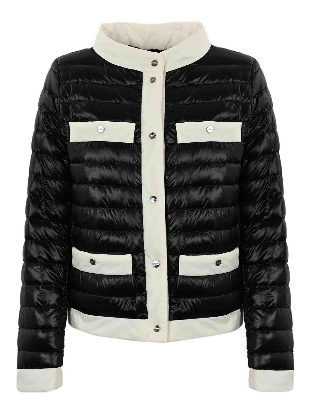 Shop Herno Chanel Style Down Jacket In Black