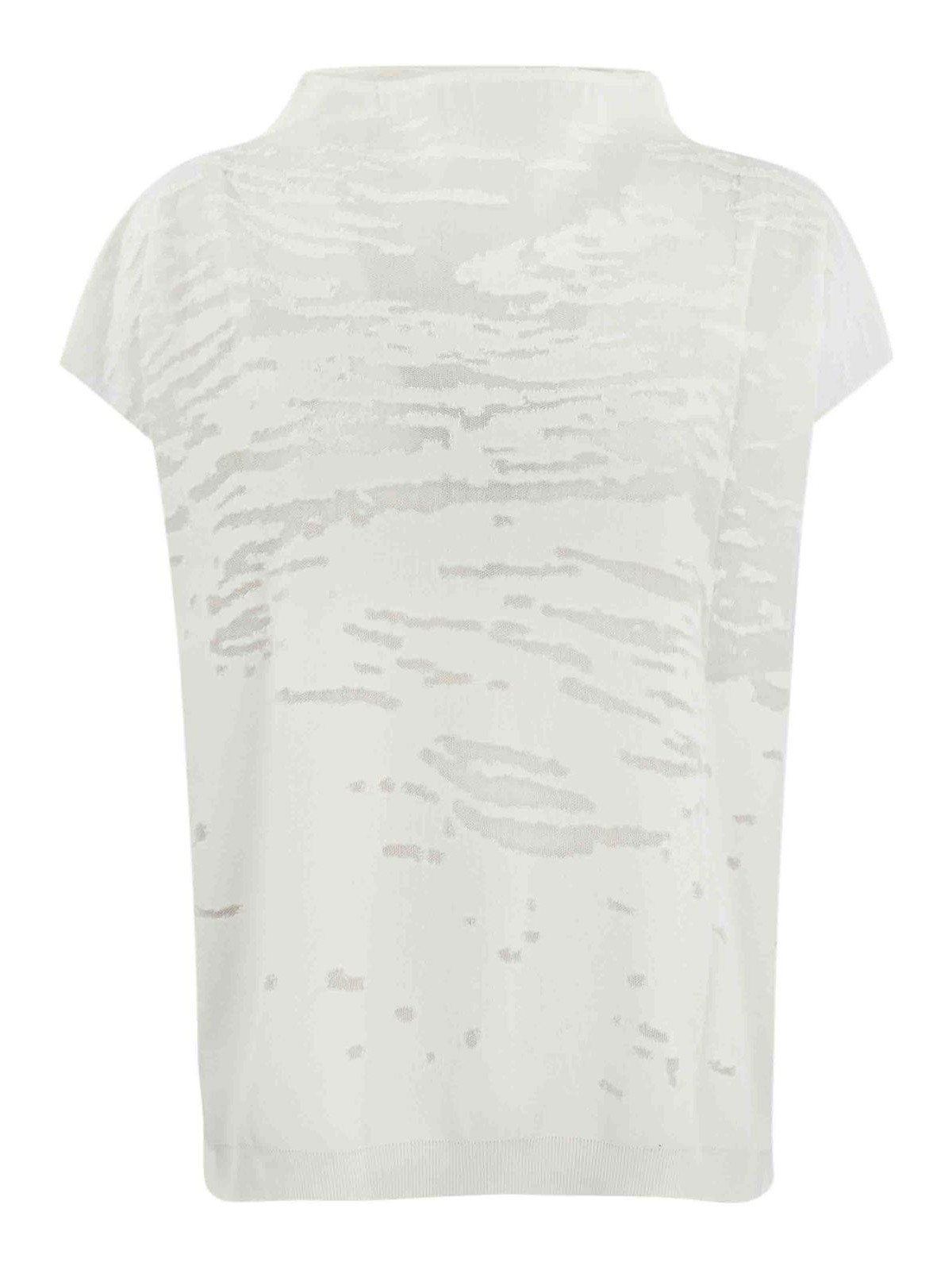 Shop Liviana Conti Semi-transparent Devore Shirt In White