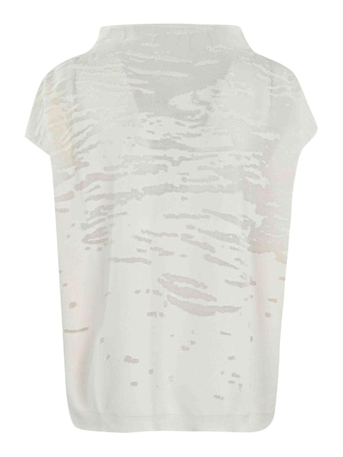 Shop Liviana Conti Semi-transparent Devore Shirt In White