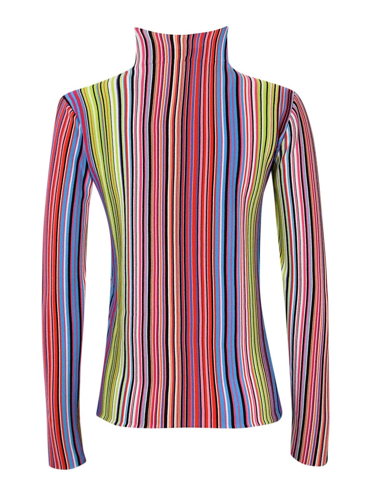 Shop Liviana Conti Striped Viscose Sweater In Multicolour