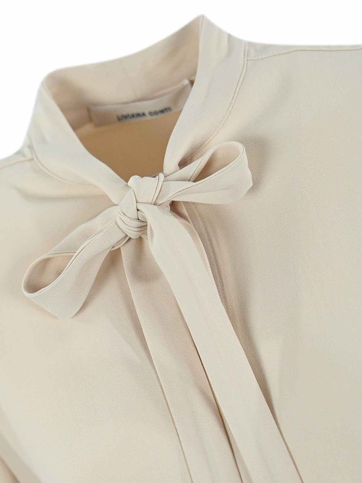 Shop Liviana Conti Drap Shirt With Bow In White