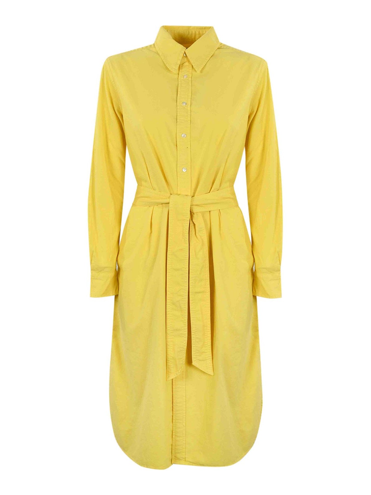 Polo Ralph Lauren Shirt Dress With Pony Logo In Yellow