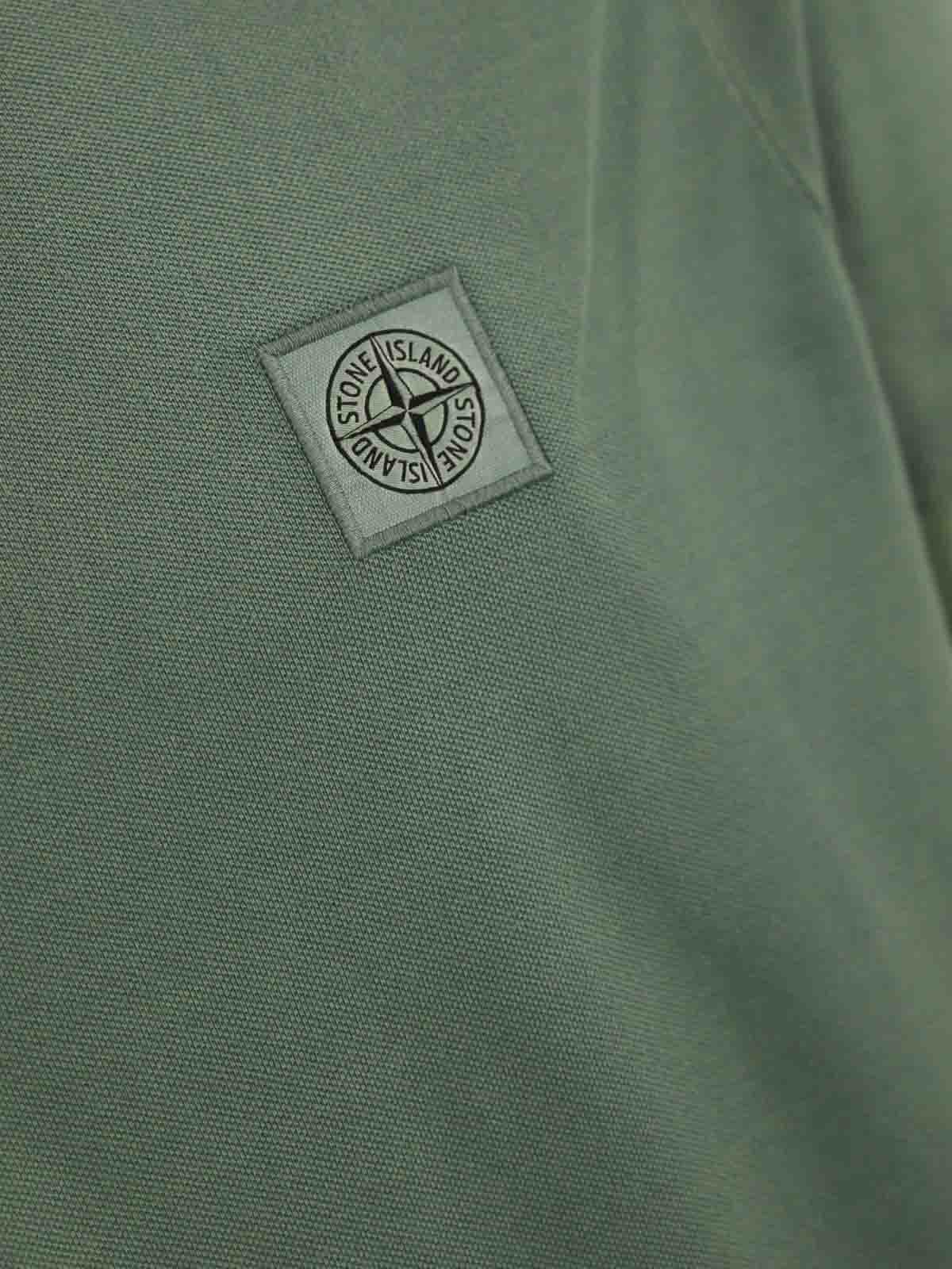 Shop Stone Island Cotton Polo Shirt In Green