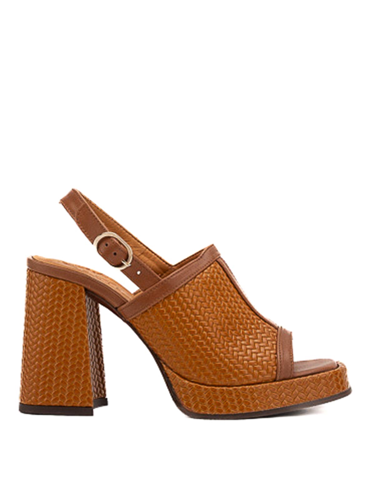 Shop Chie Mihara Zimi Sandals In Woven Effect Leather In Beige
