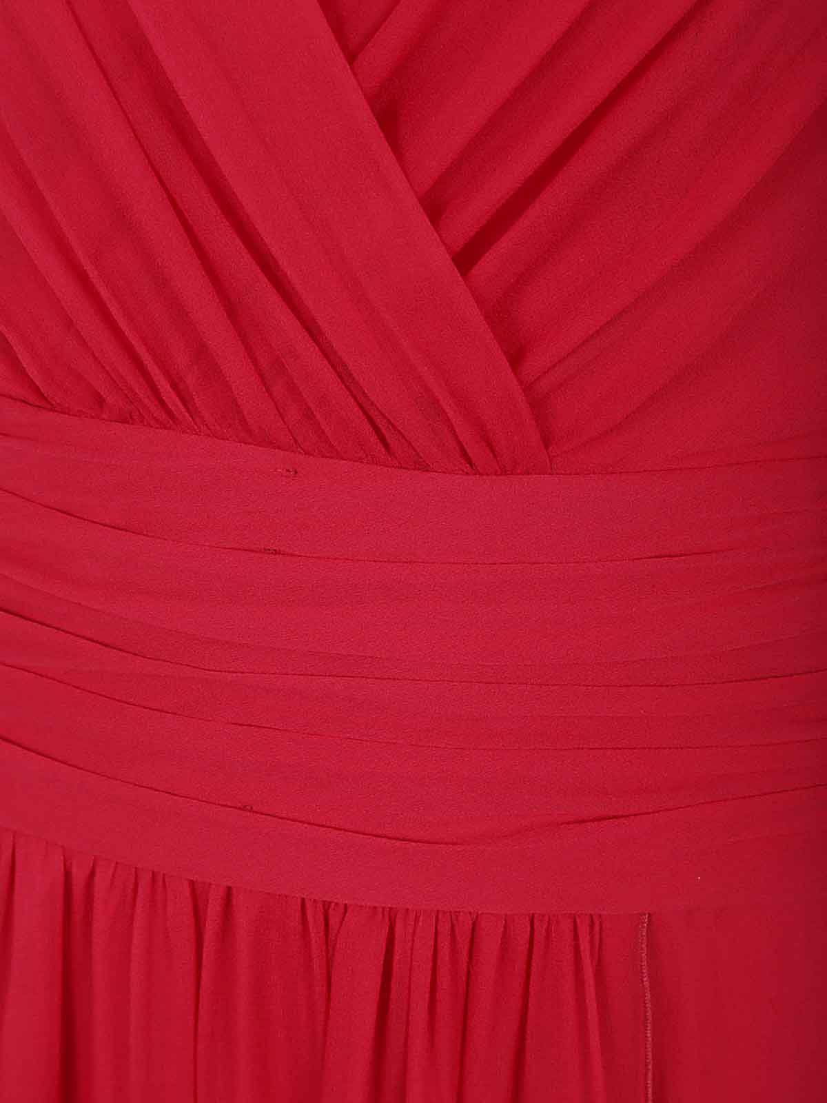 Shop Alberta Ferretti Long Sleeve Elegant Dress In Red