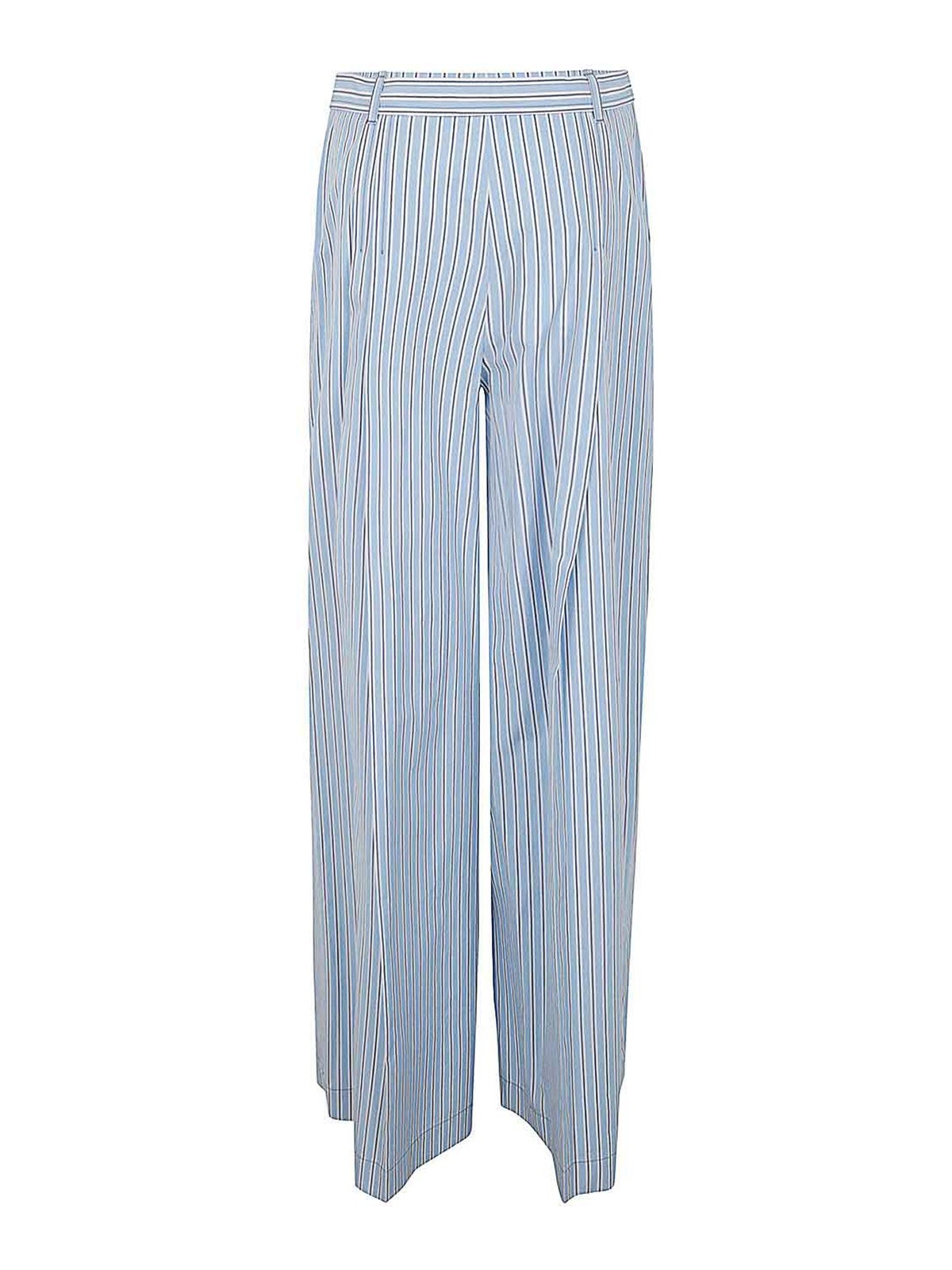 Shop Alberta Ferretti Striped Maxi Trouser In Blue