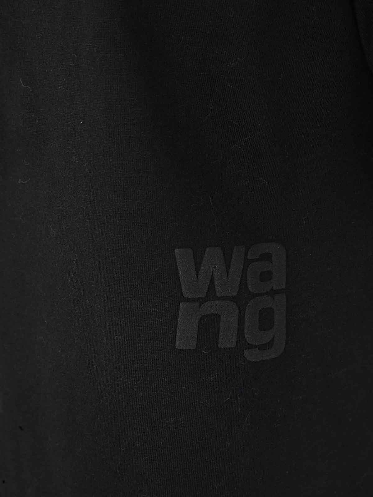 Shop Alexander Wang Essential Jersey Short Tee Puff Logo In Black