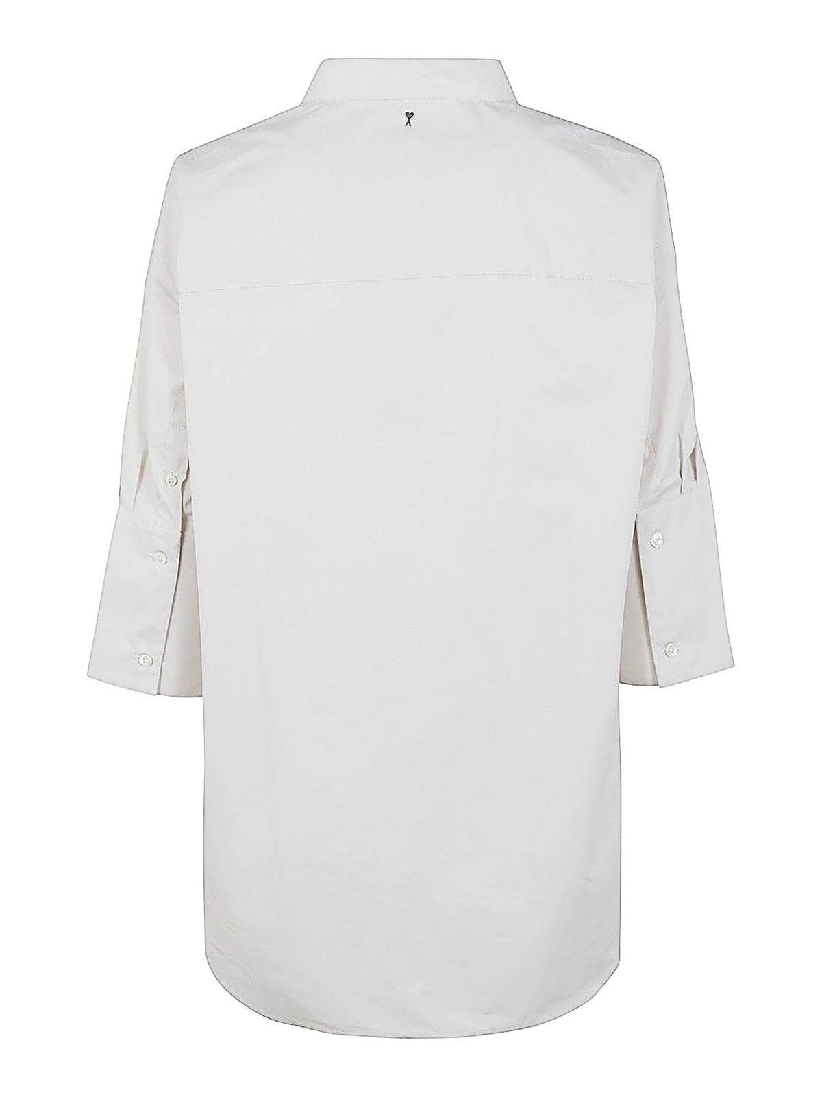 Shop Ami Alexandre Mattiussi Mandarin Collar Shirt In White