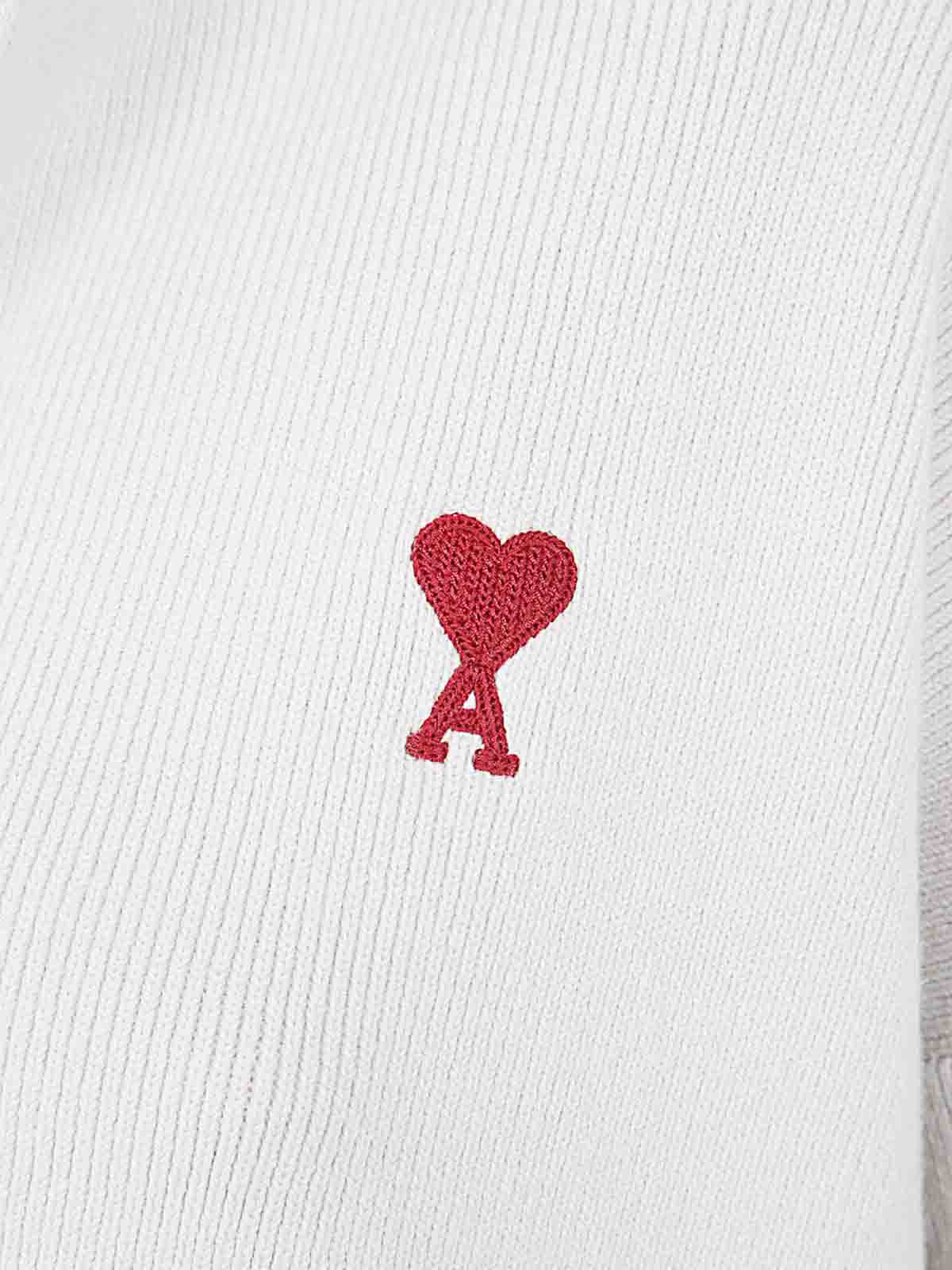 Shop Ami Alexandre Mattiussi Red Adc Polo In White