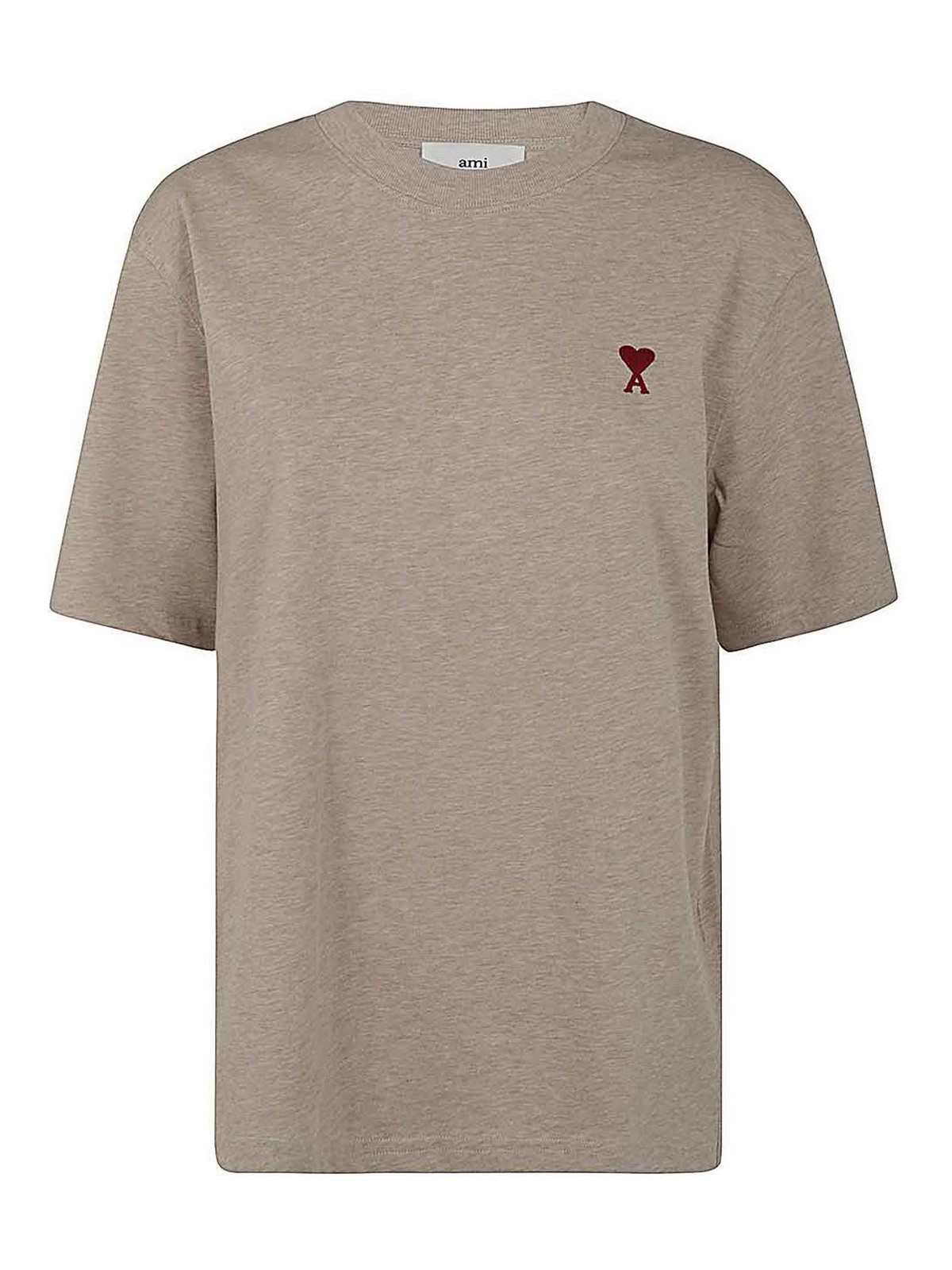 Ami Alexandre Mattiussi T-shirt Con Logo In Brown