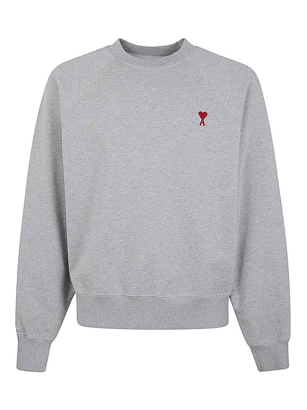 Shop Ami Alexandre Mattiussi Red Sweatshirt In Grey