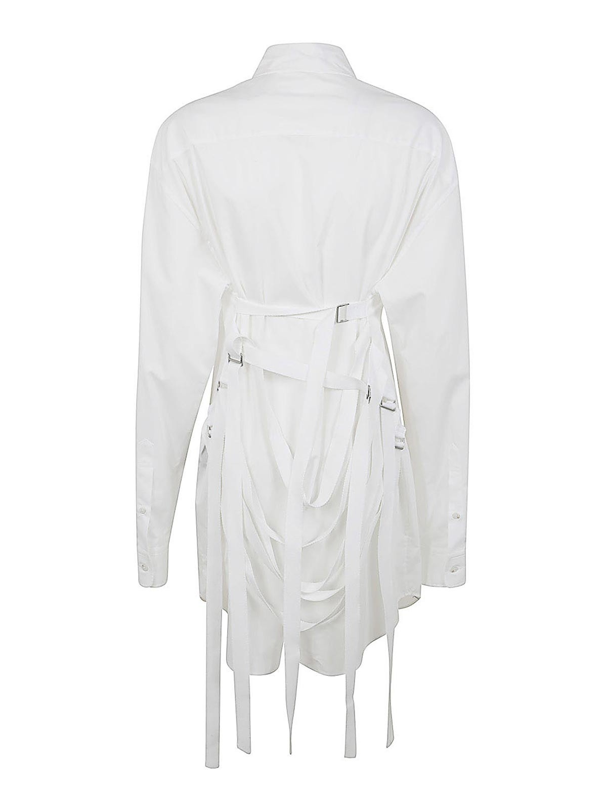 Shop Ann Demeulemeester Dete Fluid Belting Long Shirt In White