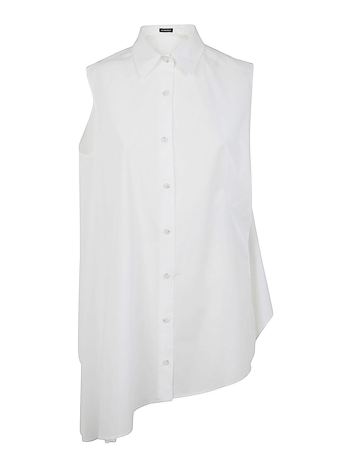 Ann Demeulemeester Iona Asymmetrical Oversized Shirt In White