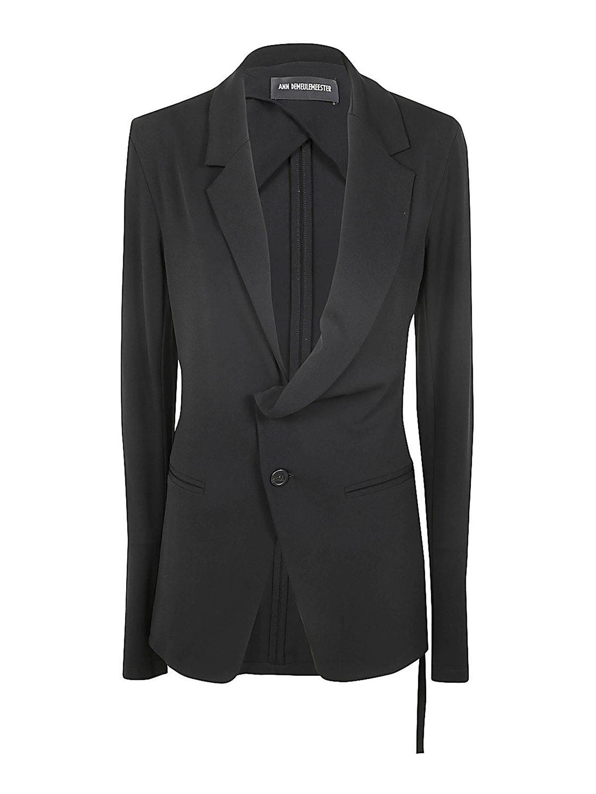 Ann Demeulemeester Asymmetric Deconstructed Jacket In Black