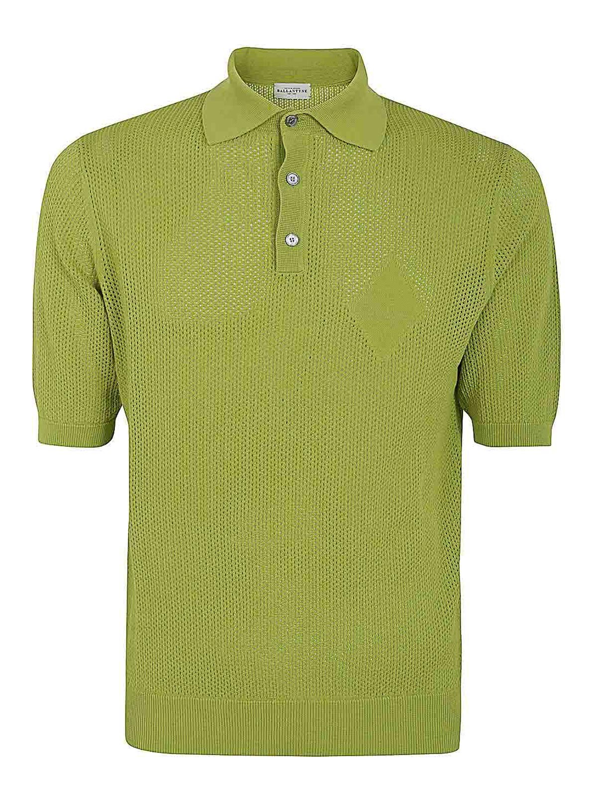 Shop Ballantyne Polo Neck Pullover In Green