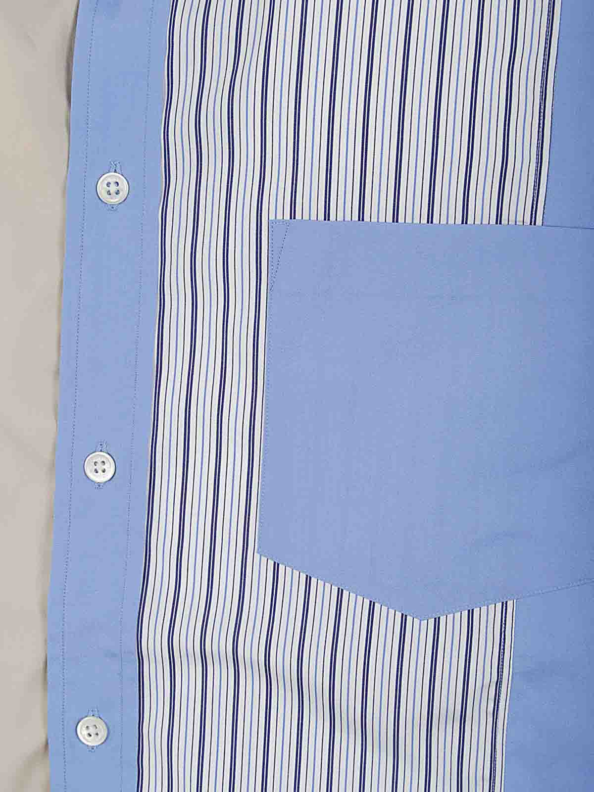 Shop Comme Des Garcons Hommes Plus Striped Shirt With Patch In Blue
