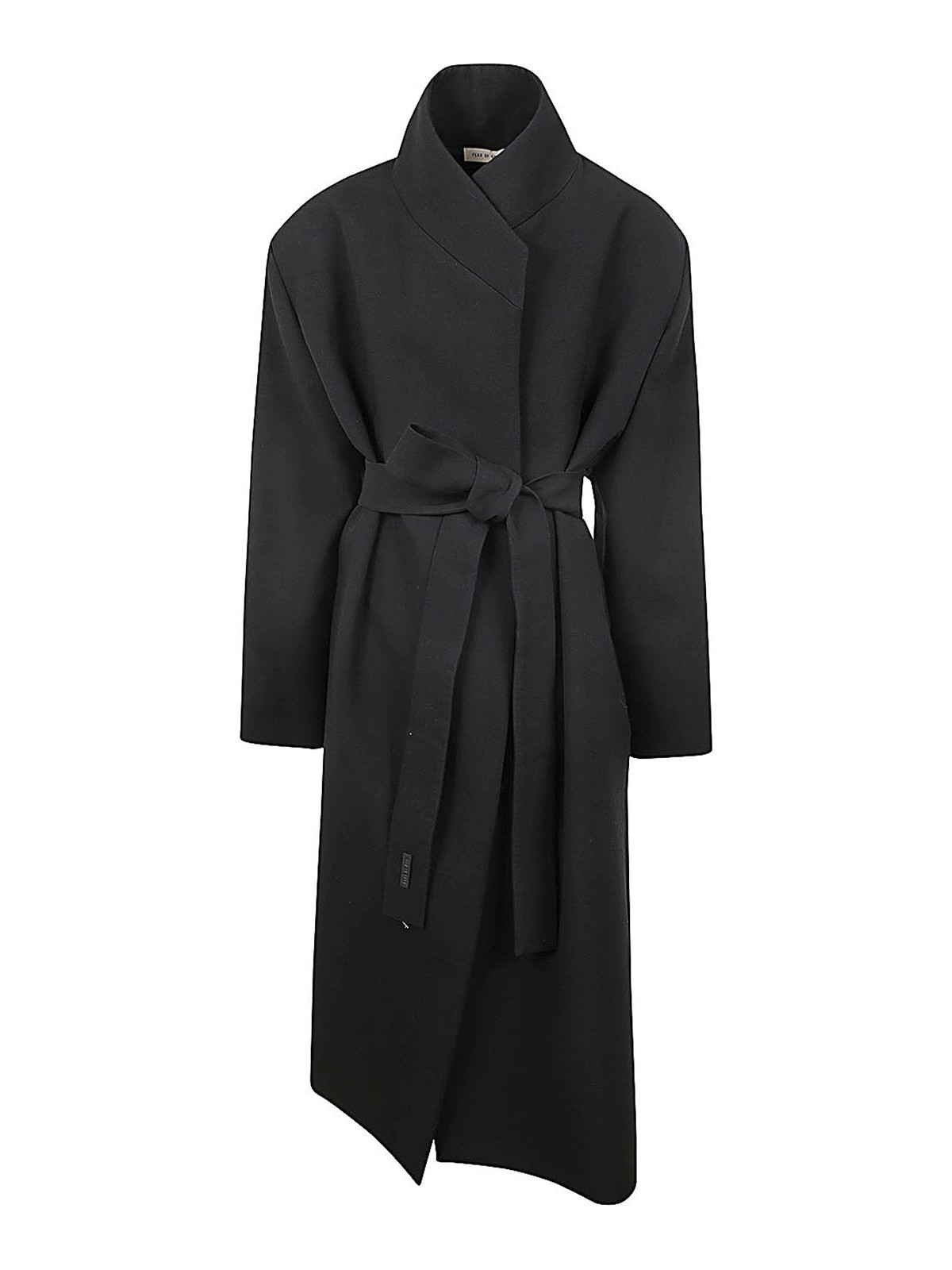 Shop Fear Of God Stand Collar Relaxed Overcoat In Negro