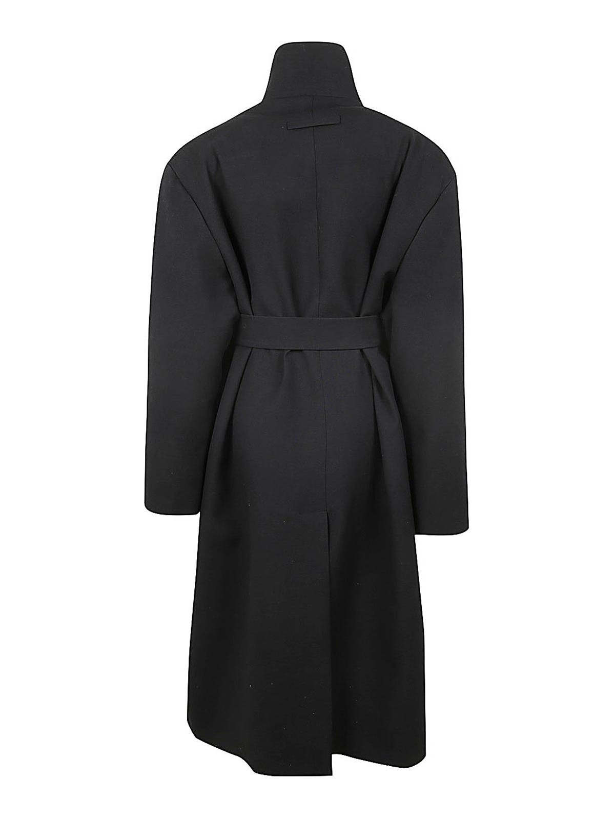 Shop Fear Of God Stand Collar Relaxed Overcoat In Negro