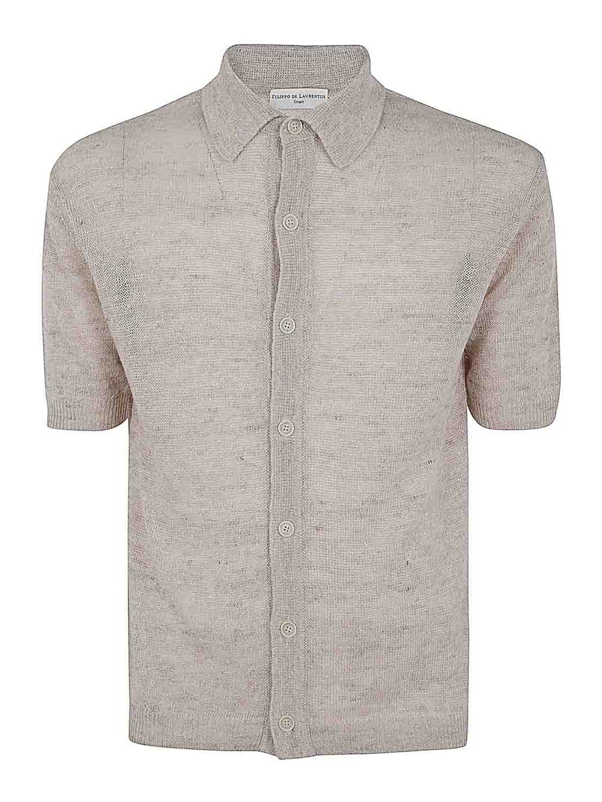 Shop Filippo De Laurentiis Short Sleeves Oversized Shirt In Brown