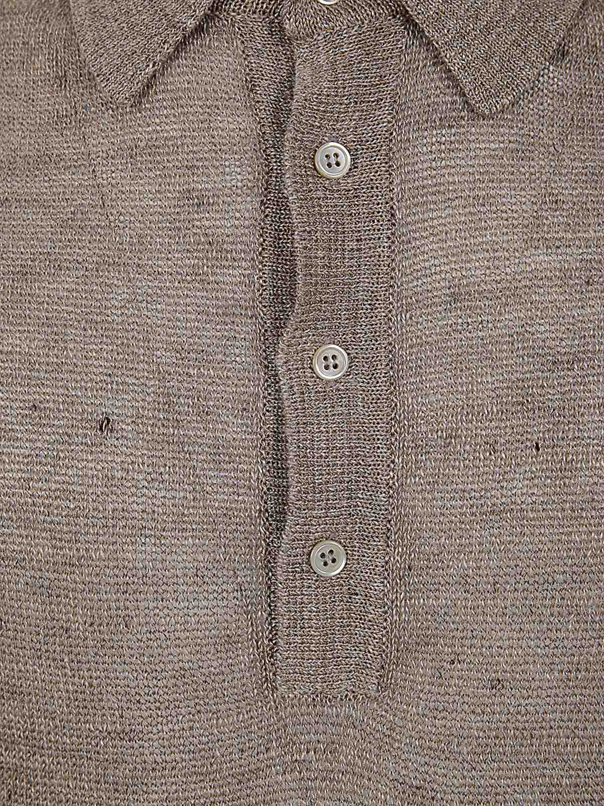 Shop Filippo De Laurentiis Short Sleeves Polo In Brown