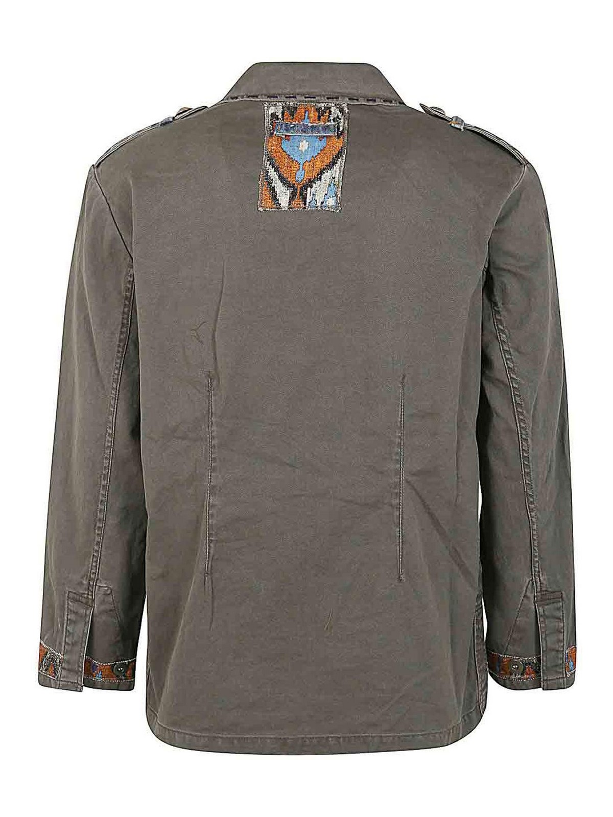 Shop Bellini Moleskine Denim Military Jacket In Grey