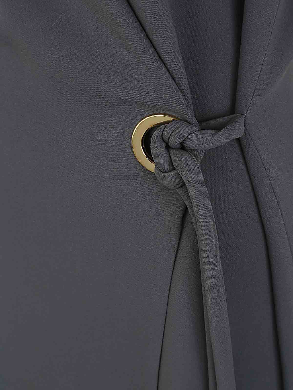 Shop Giorgio Armani Sleeveless Long Dress In Grey
