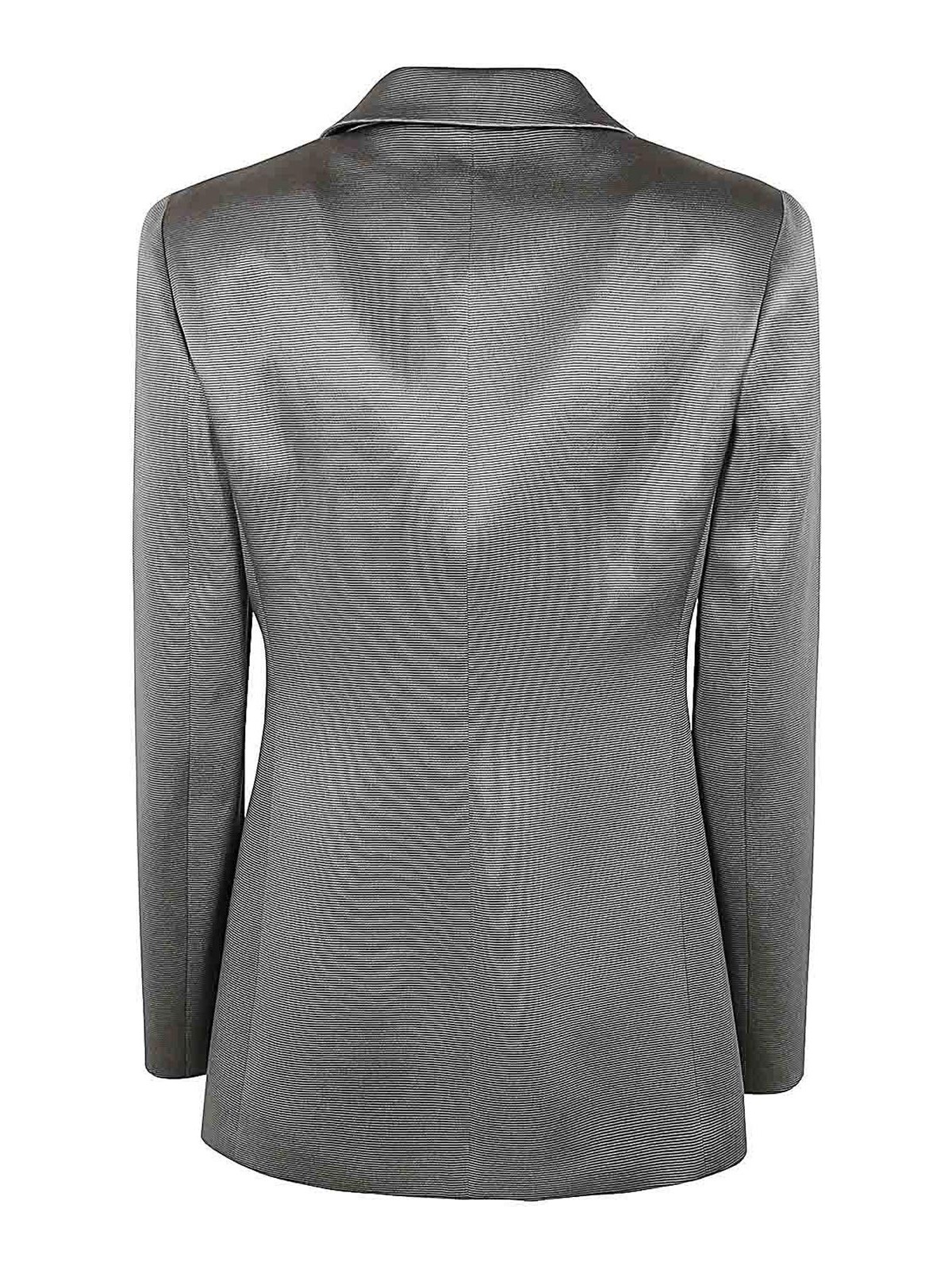 Shop Giorgio Armani Blazer - Gris In Grey