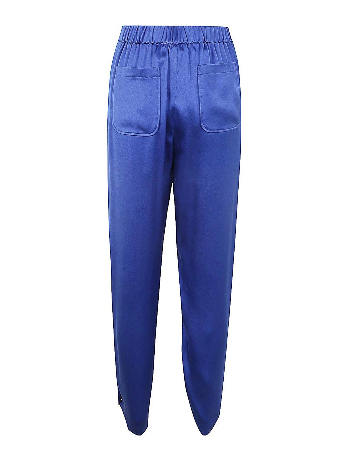 Shop Giorgio Armani Satin Pants In Blue