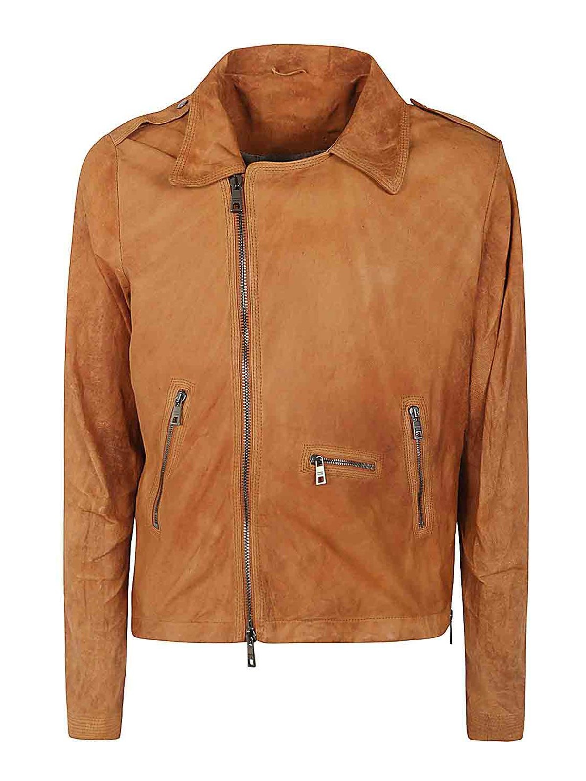 Shop Giorgio Brato Biker Jacket In Brown