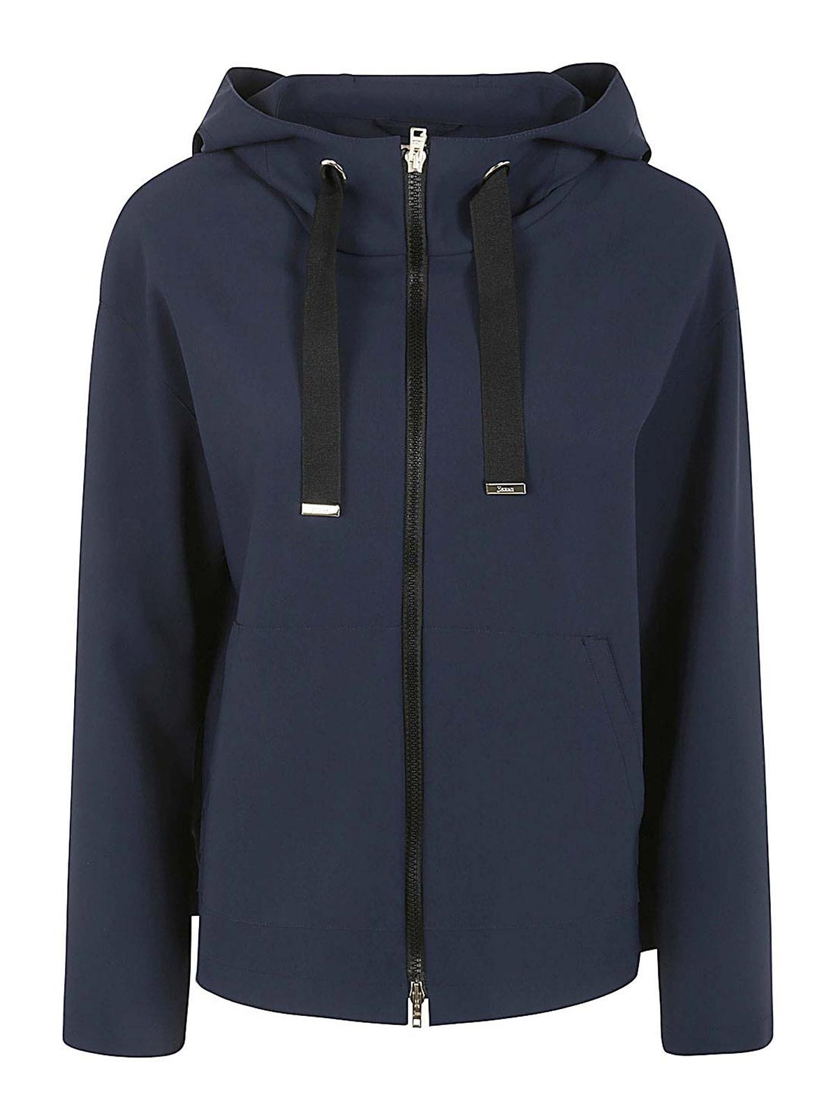 Shop Herno Hooded Bomber In Blue