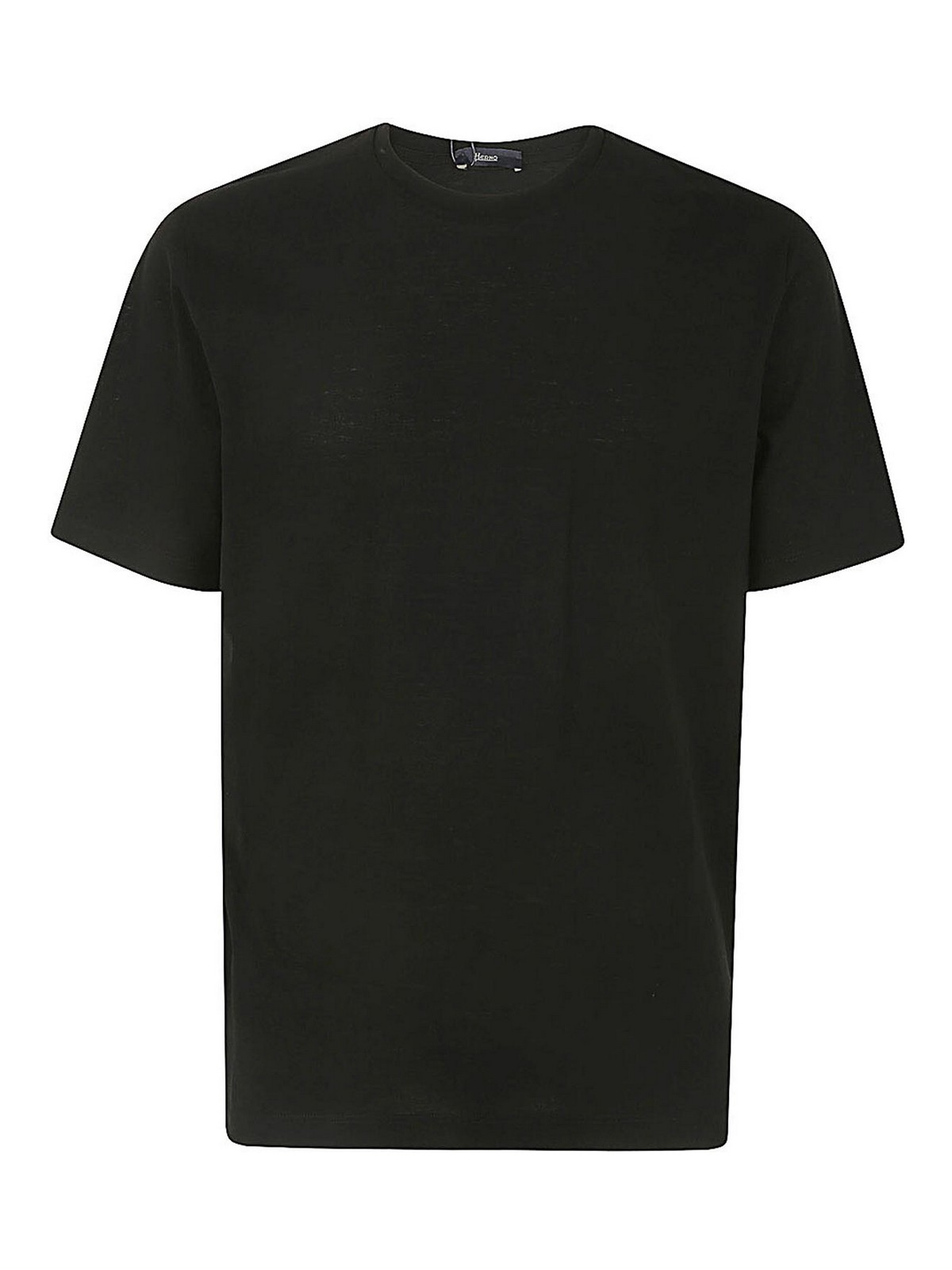 Shop Herno Crepe T-shirt In Black
