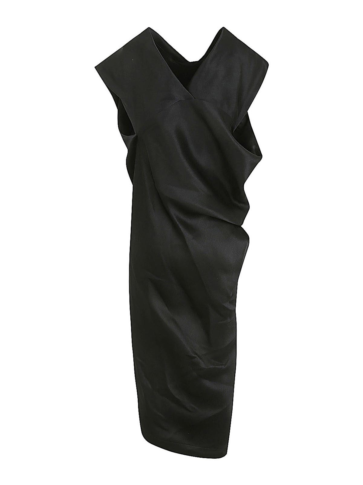 Shop Issey Miyake Enveloping Midi Dress In Black