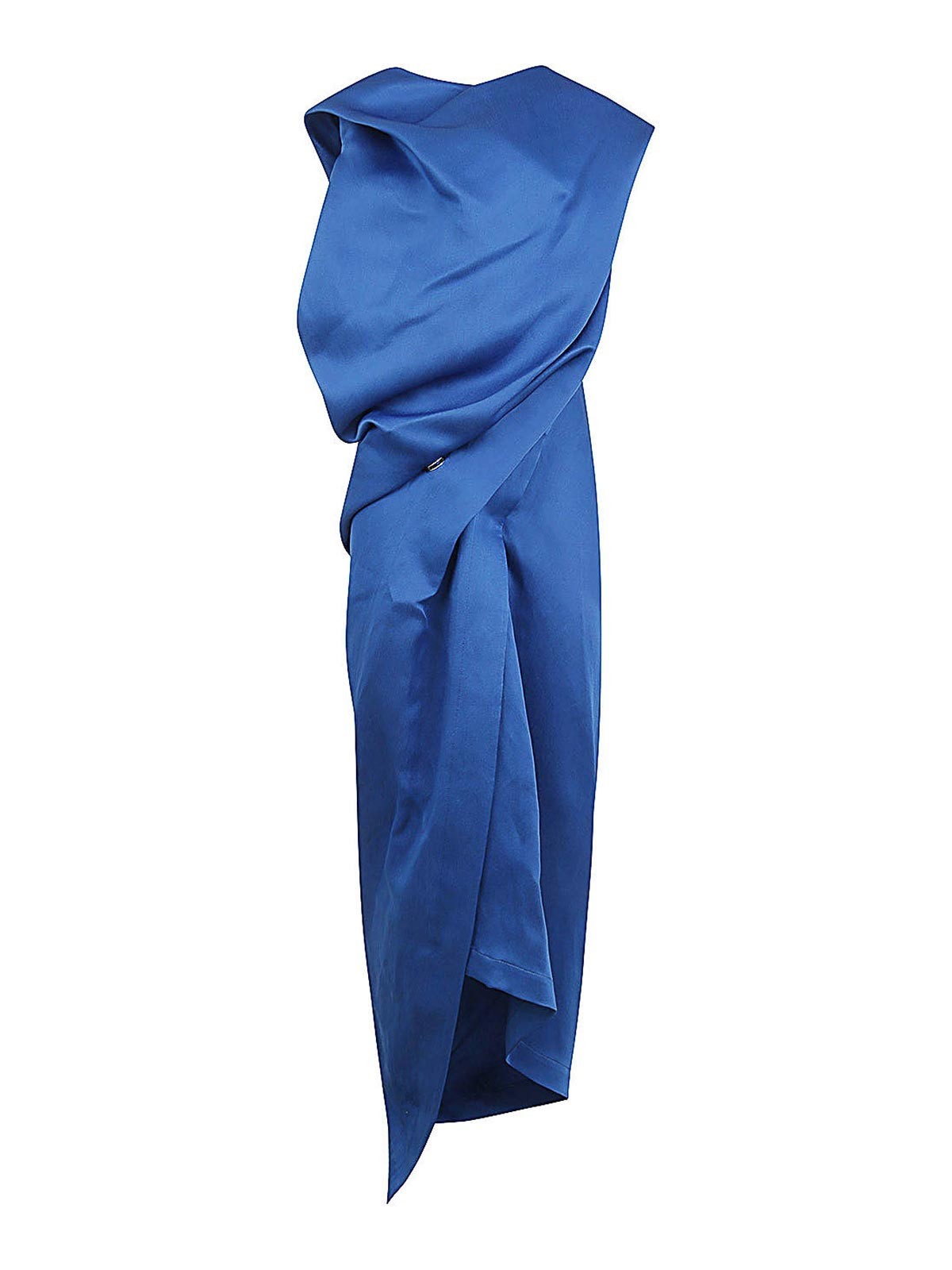 Shop Issey Miyake Enveloping Long Dress In Blue