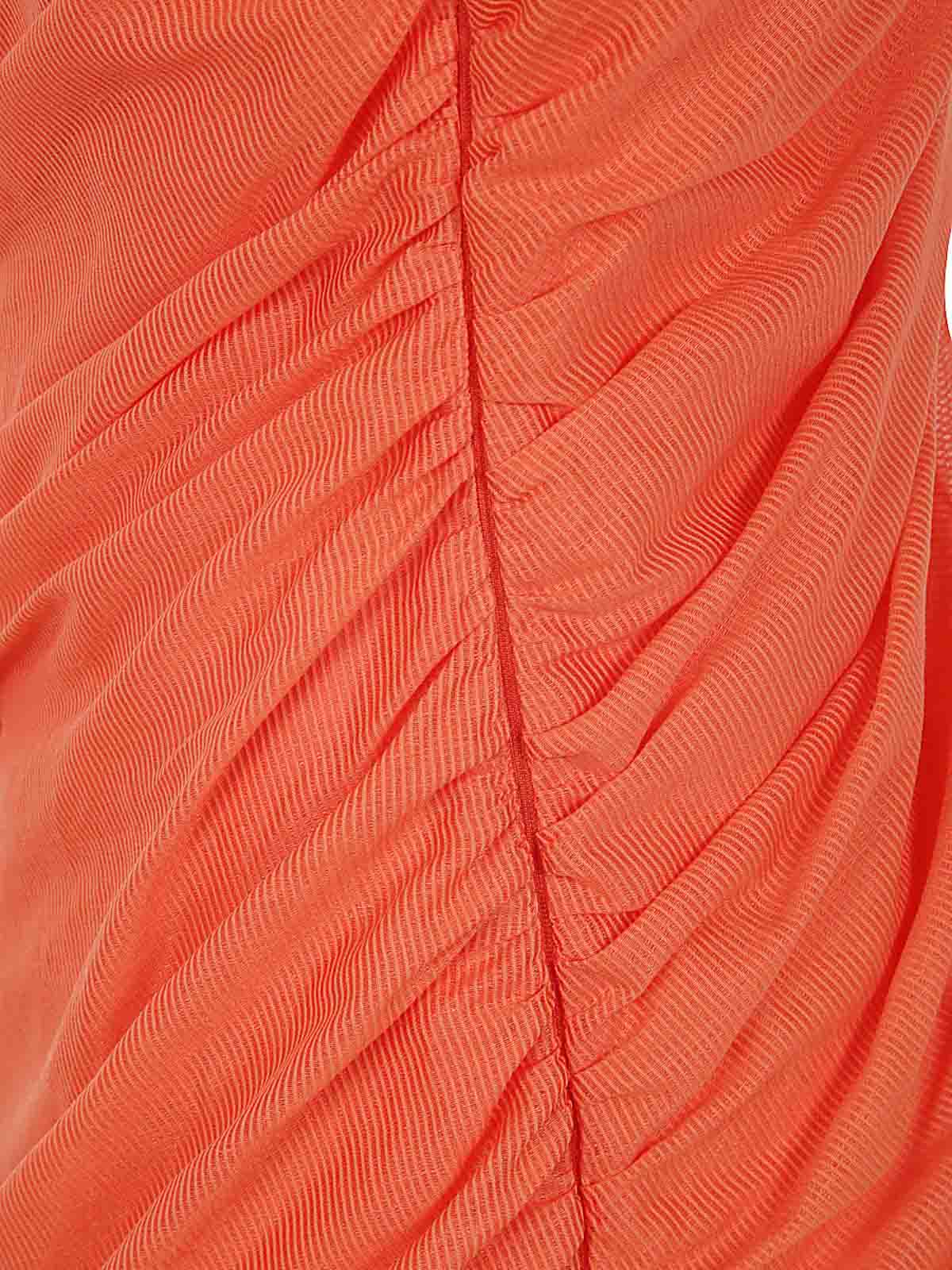 Shop Issey Miyake Twining Midi Dress In Orange