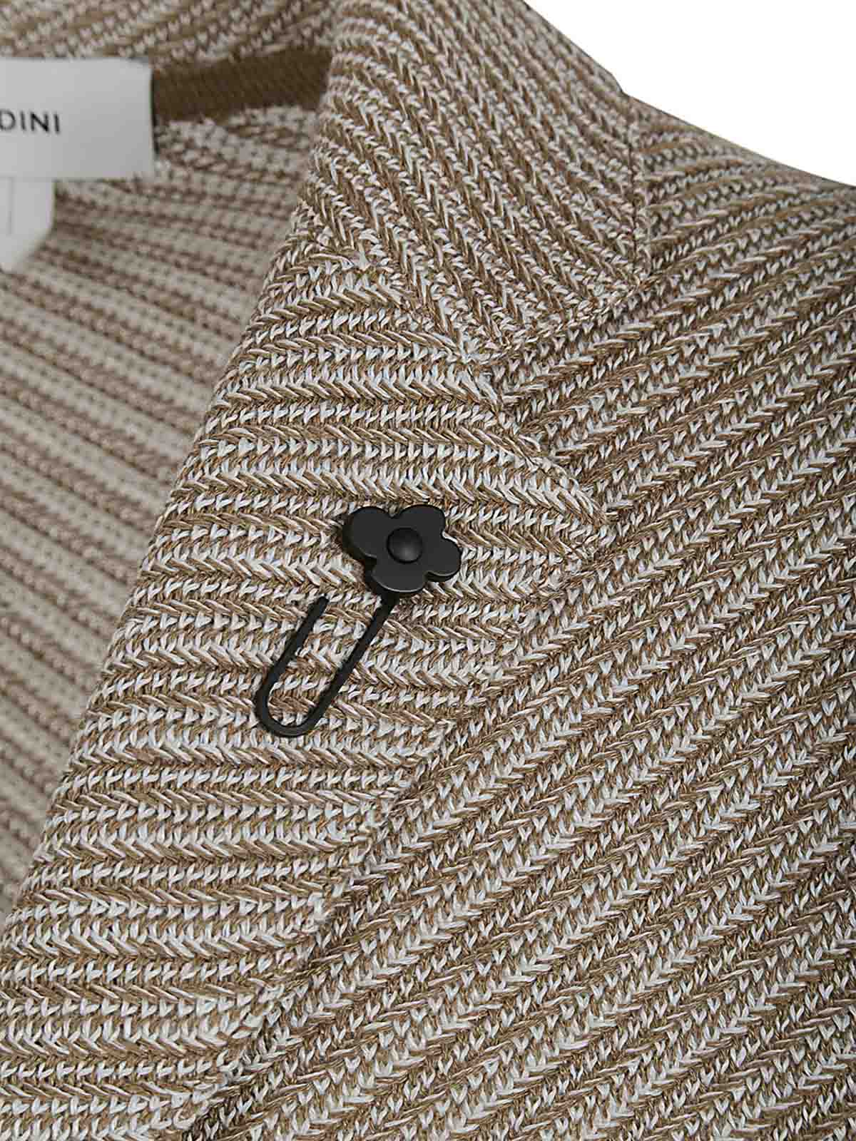 Shop Lardini Knitted Jacket In Multicolour
