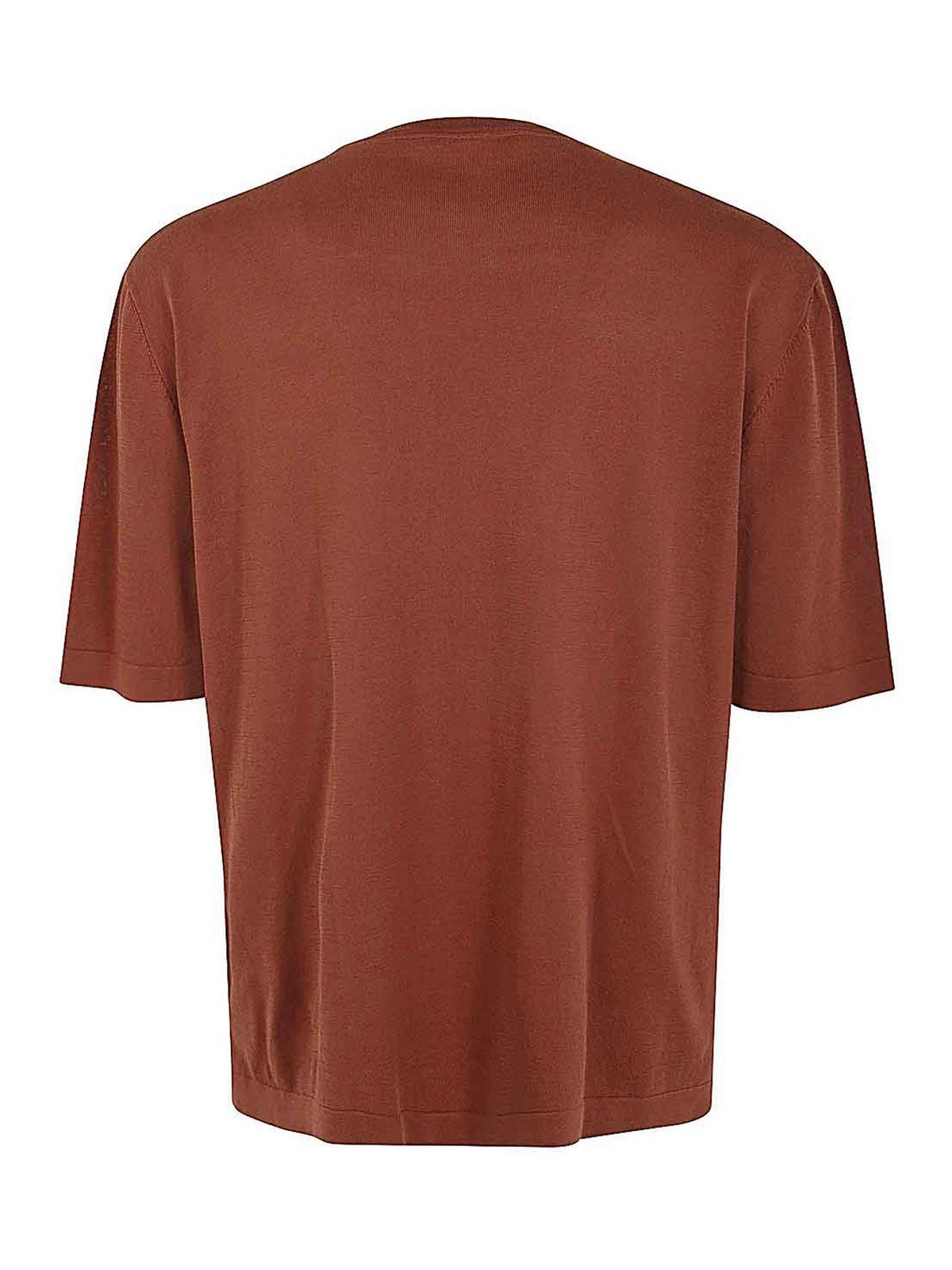 Shop Lardini Crew Neck T-shirt In Brown
