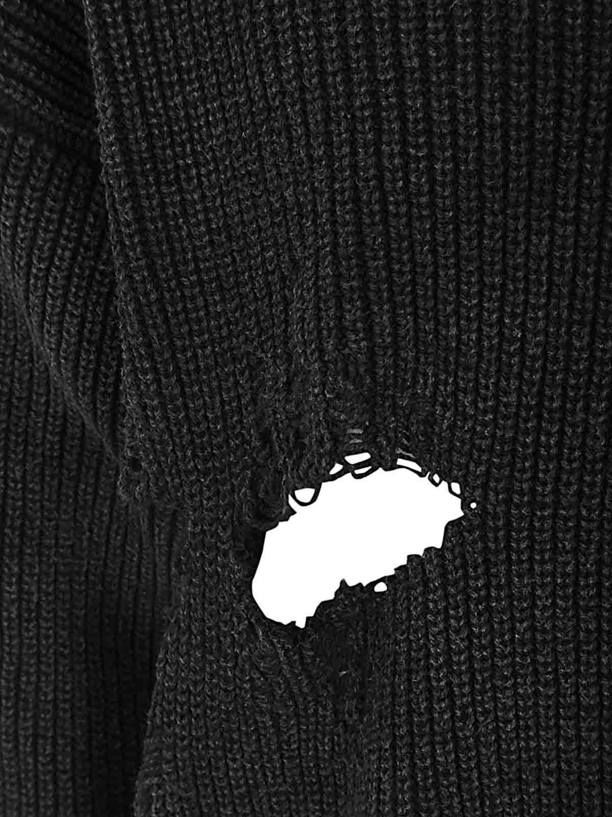 Shop Miharayasuhiro Bleached Knit Pullover In Black