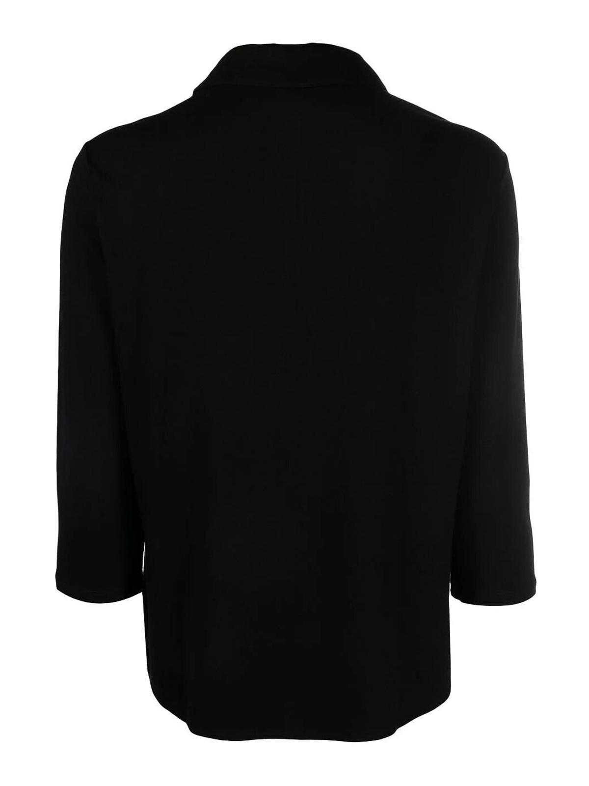 Shop Majestic 3/4 Sleeves Chemise In Black