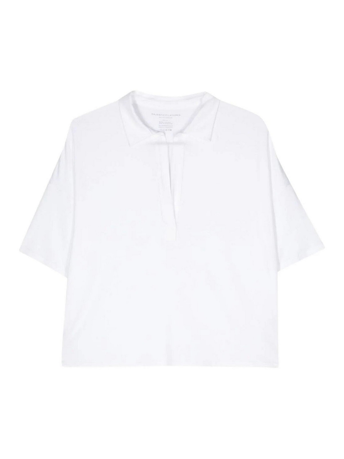 Shop Majestic Short Sleeve Polo In White
