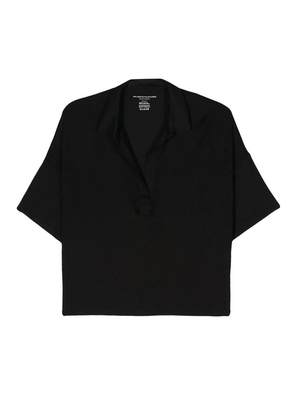 Shop Majestic Short Sleeve Polo In Black