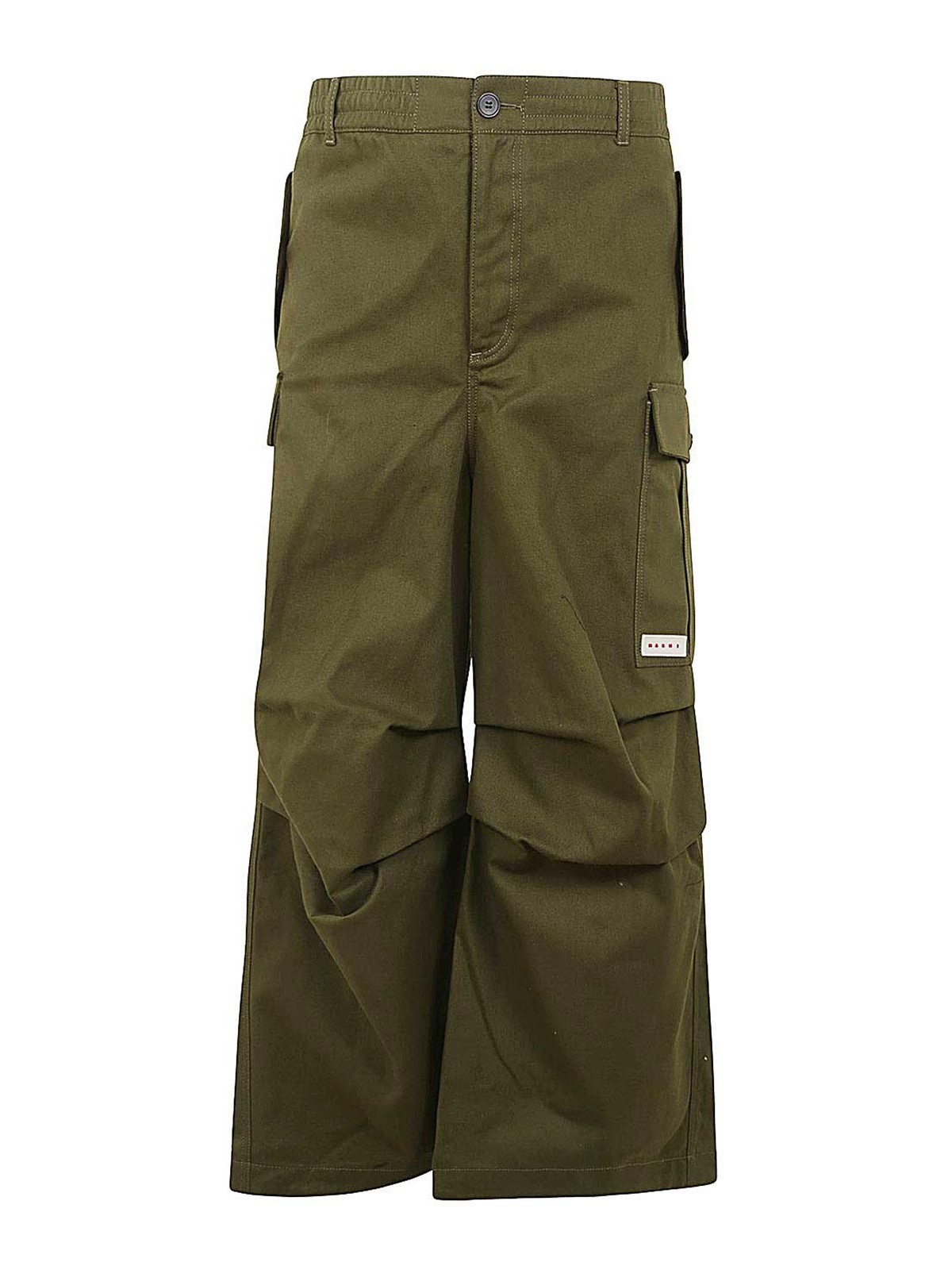 Shop Marni Cargo Trousers In Green