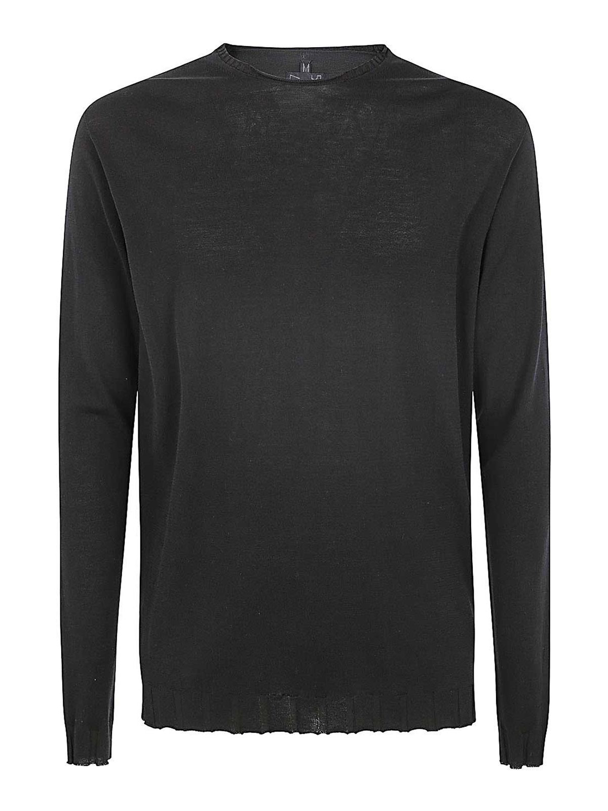 Shop Md75 Classic Round Neck Pullover In Black