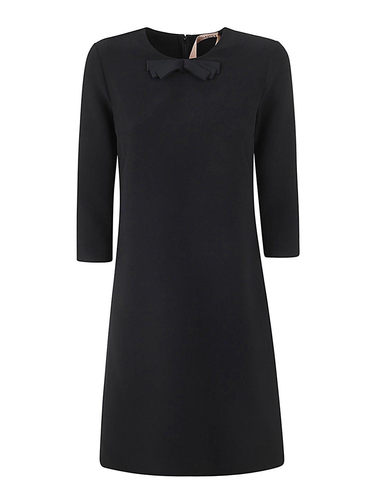 N°21 Three Quarter Sleeve Mini Dress In Black