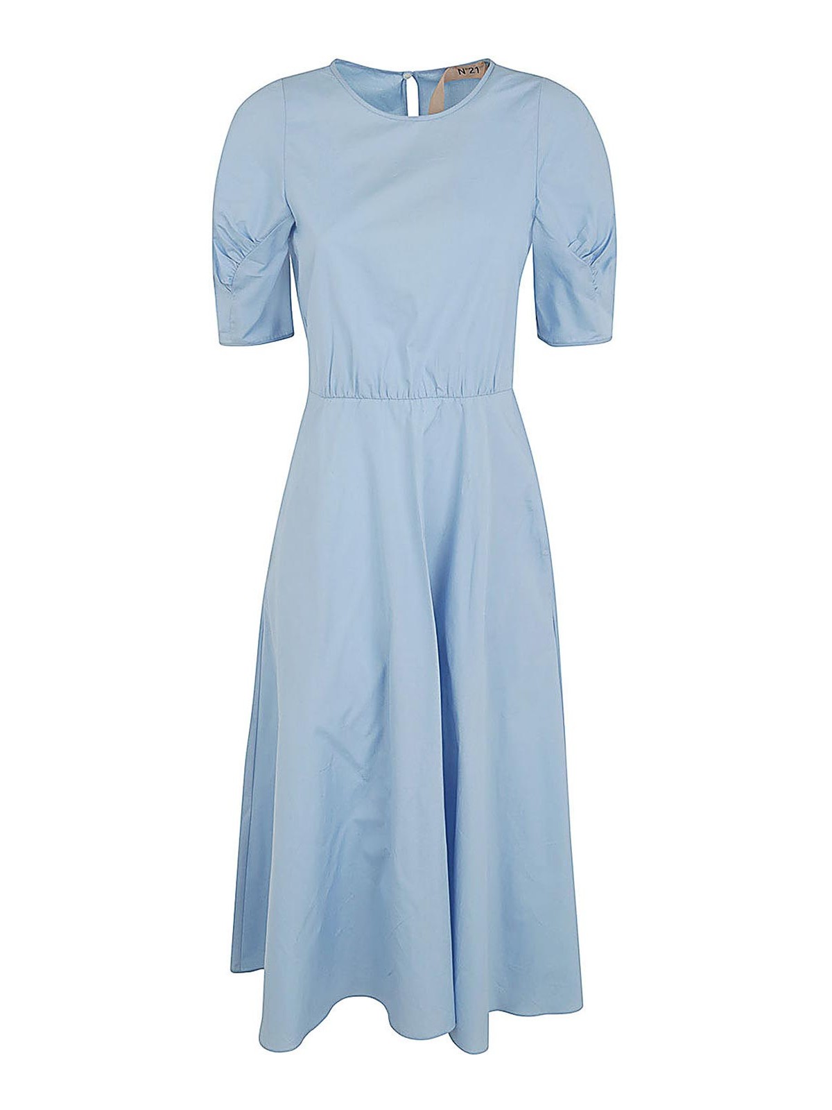 Shop N°21 Short Sleeve Midi Dress In Blue