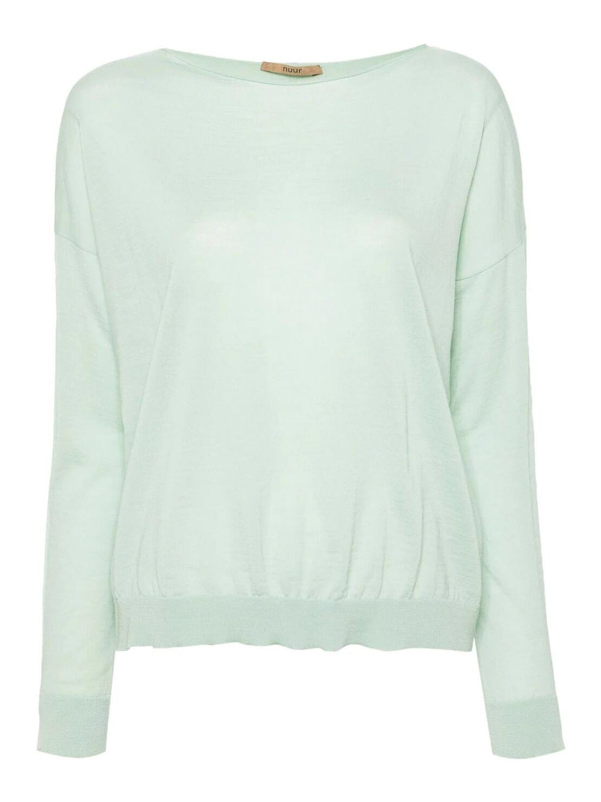 Shop Nuur Oversize Round Neck Pullover In Green