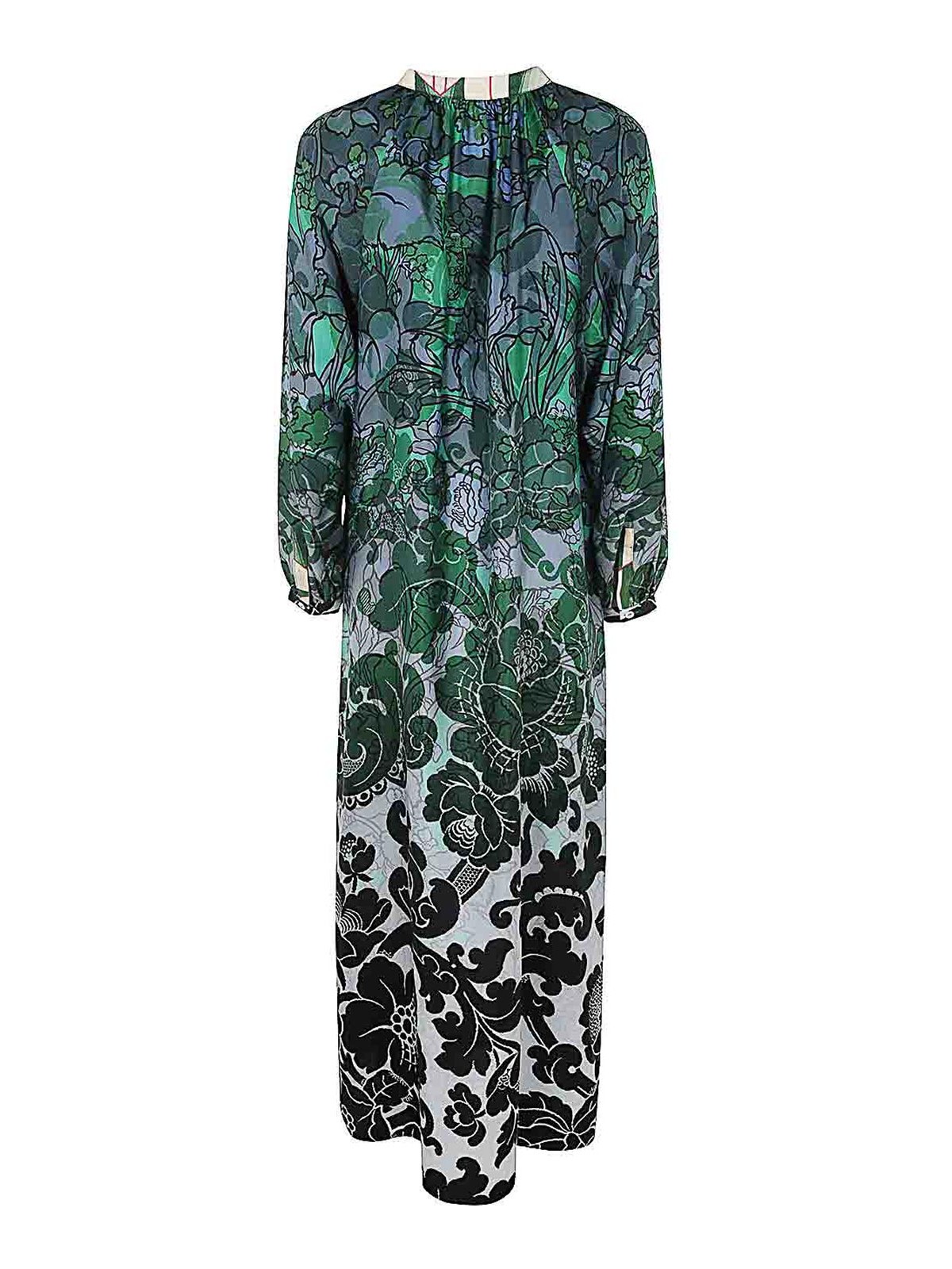 Shop Pierre-louis Mascia Printed Silk Twill Dress In Multicolour