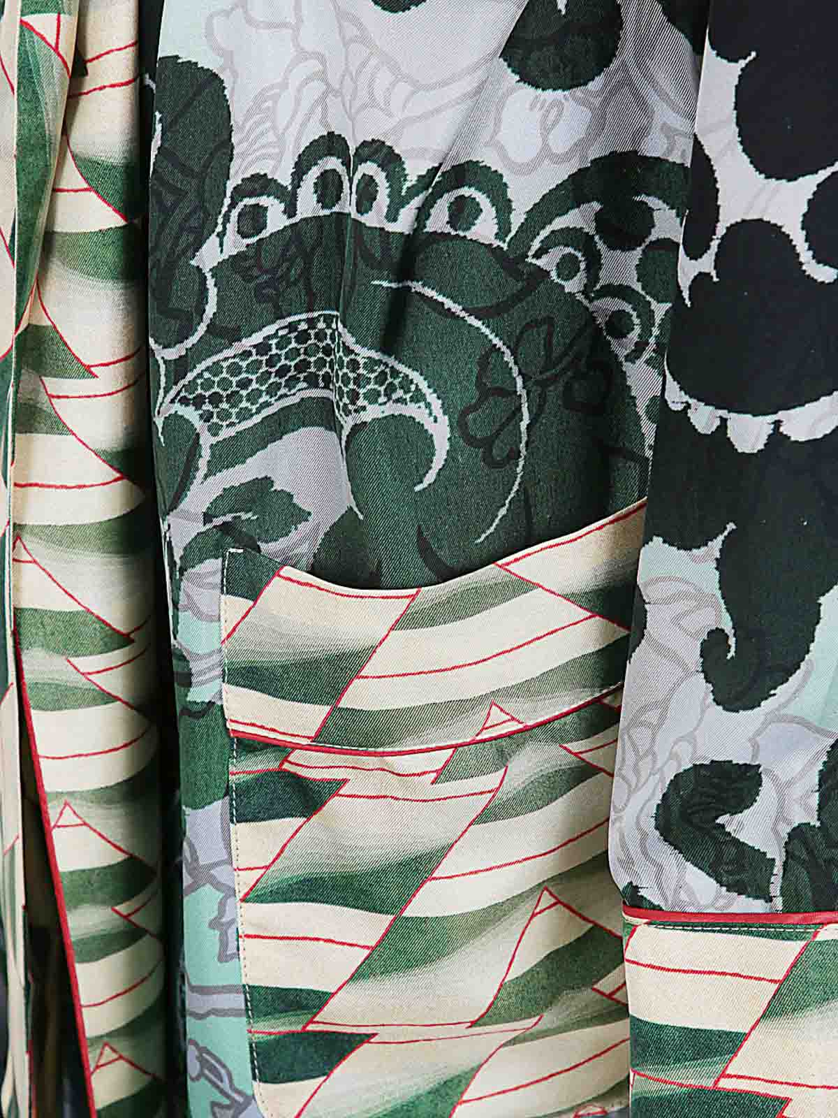 Shop Pierre-louis Mascia Printed Long Kimono In Multicolour